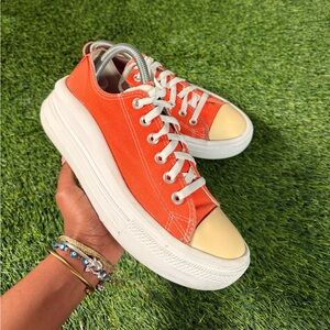 Converse Chuck Taylor All Star Move Platform  Orange Canvas Sneakers Women’s 8.5